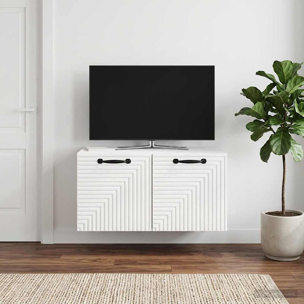 vidaXL Wall-Mounted TV Cabinet High Gloss White 59.5 x 31 x 30 cm