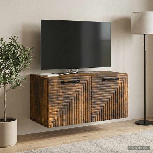 vidaXL Wall-Mounted TV Cabinet Smoked Oak 59.5 x 31 x 30 cm