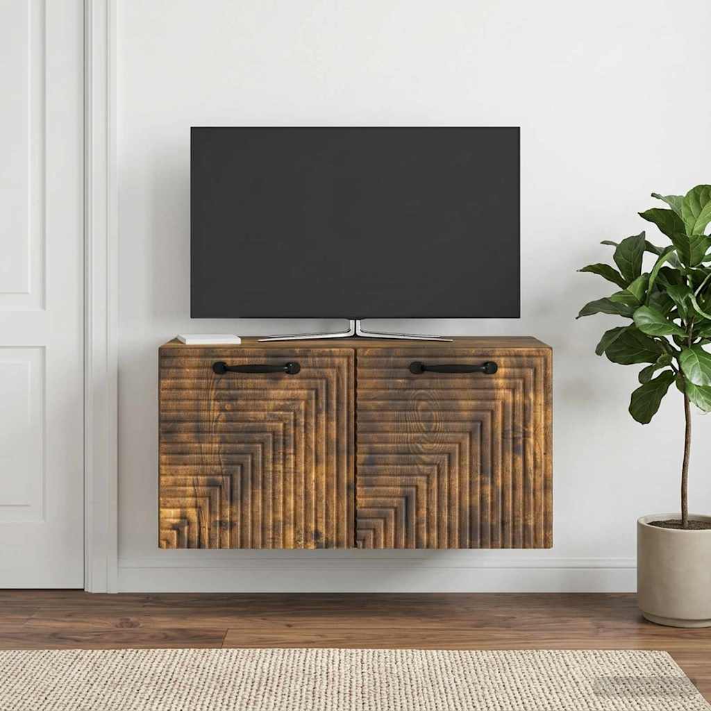 vidaXL Wall-Mounted TV Cabinet Smoked Oak 59.5 x 31 x 30 cm