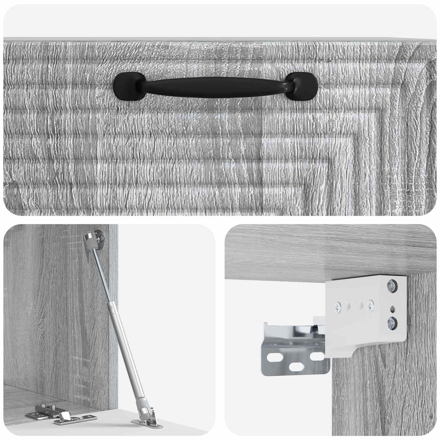 vidaXL Wall-Mounted TV Cabinet Grey Sonoma 59.5 x 31 x 30 cm