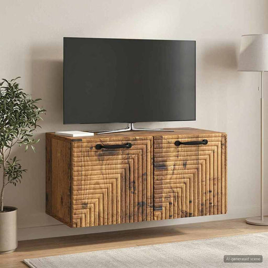 vidaXL Wall-Mounted TV Cabinet Wall-mounted Old Wood 59.5 x 31 x 30 cm