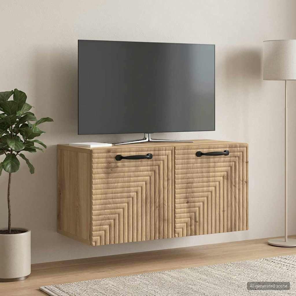 vidaXL Wall-Mounted TV Cabinet 59.5 x 31 x 30 cm Artisan Oak