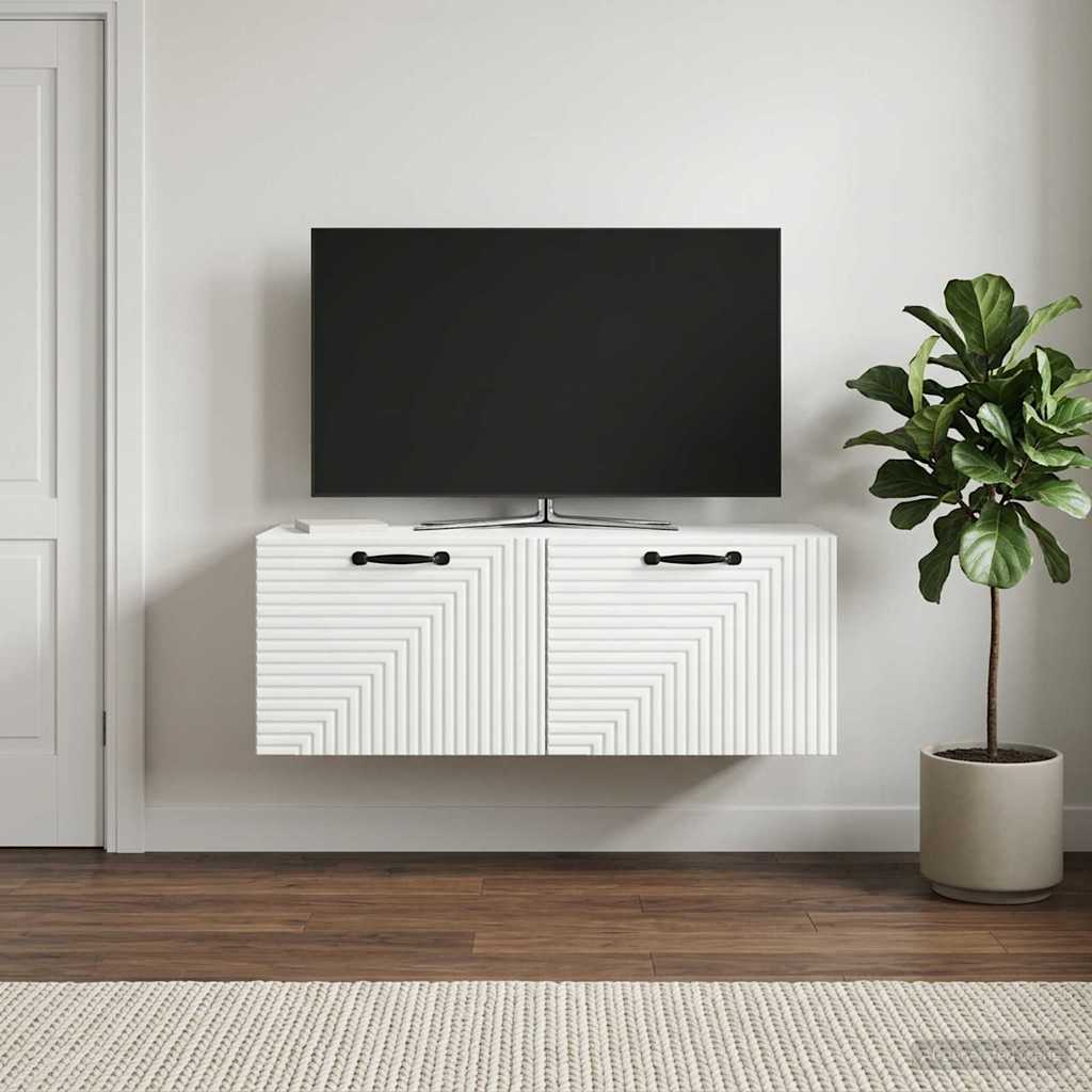 vidaXL Wall-Mounted TV Cabinet White 78.5 x 31 x 30 cm Engineered Wood