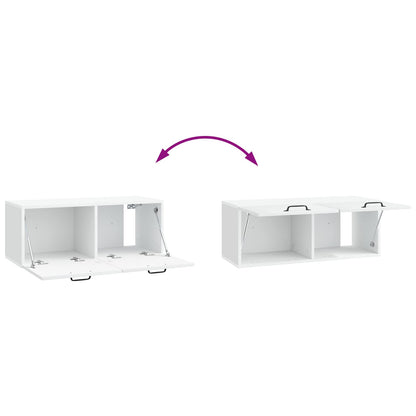 vidaXL Wall-Mounted TV Cabinet White 78.5 x 31 x 30 cm Engineered Wood