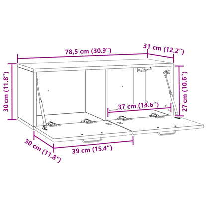 vidaXL Wall-Mounted TV Cabinet White 78.5 x 31 x 30 cm Engineered Wood