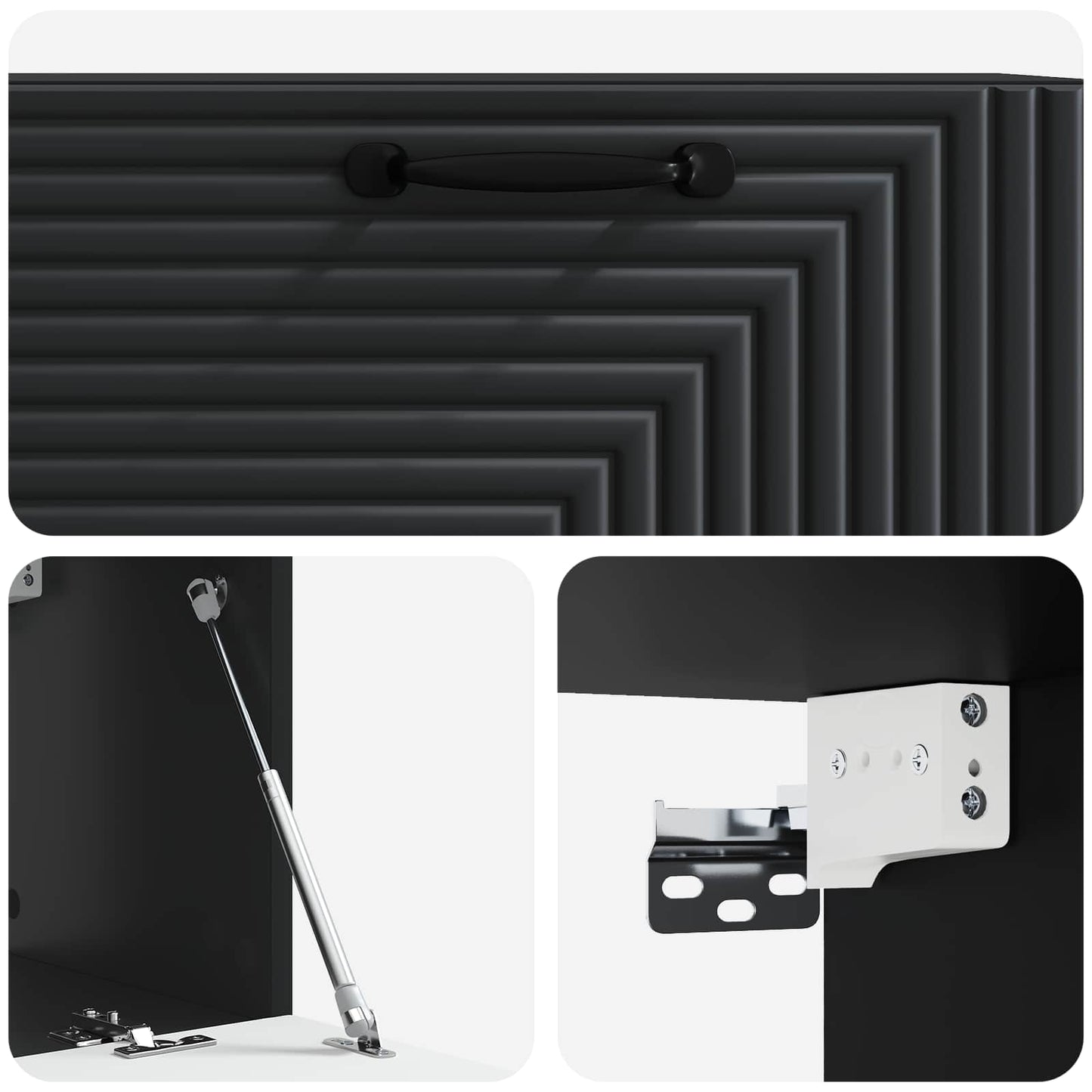 vidaXL Wall-Mounted TV Cabinet Black 78.5 x 31 x 30 cm Engineered Wood
