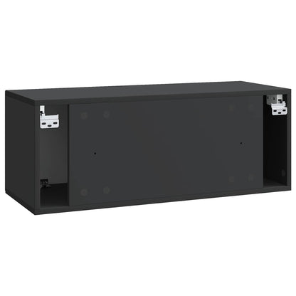 vidaXL Wall-Mounted TV Cabinet Black 78.5 x 31 x 30 cm Engineered Wood