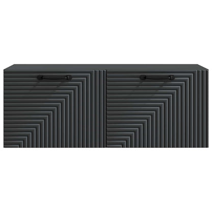 vidaXL Wall-Mounted TV Cabinet Black 78.5 x 31 x 30 cm Engineered Wood
