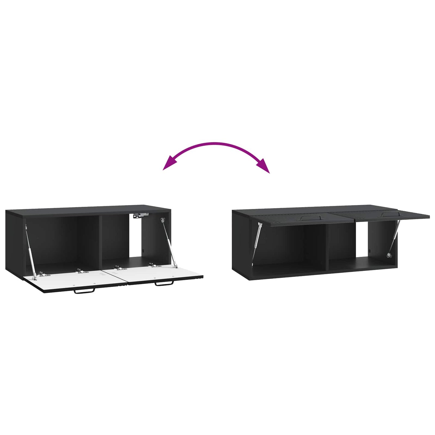 vidaXL Wall-Mounted TV Cabinet Black 78.5 x 31 x 30 cm Engineered Wood