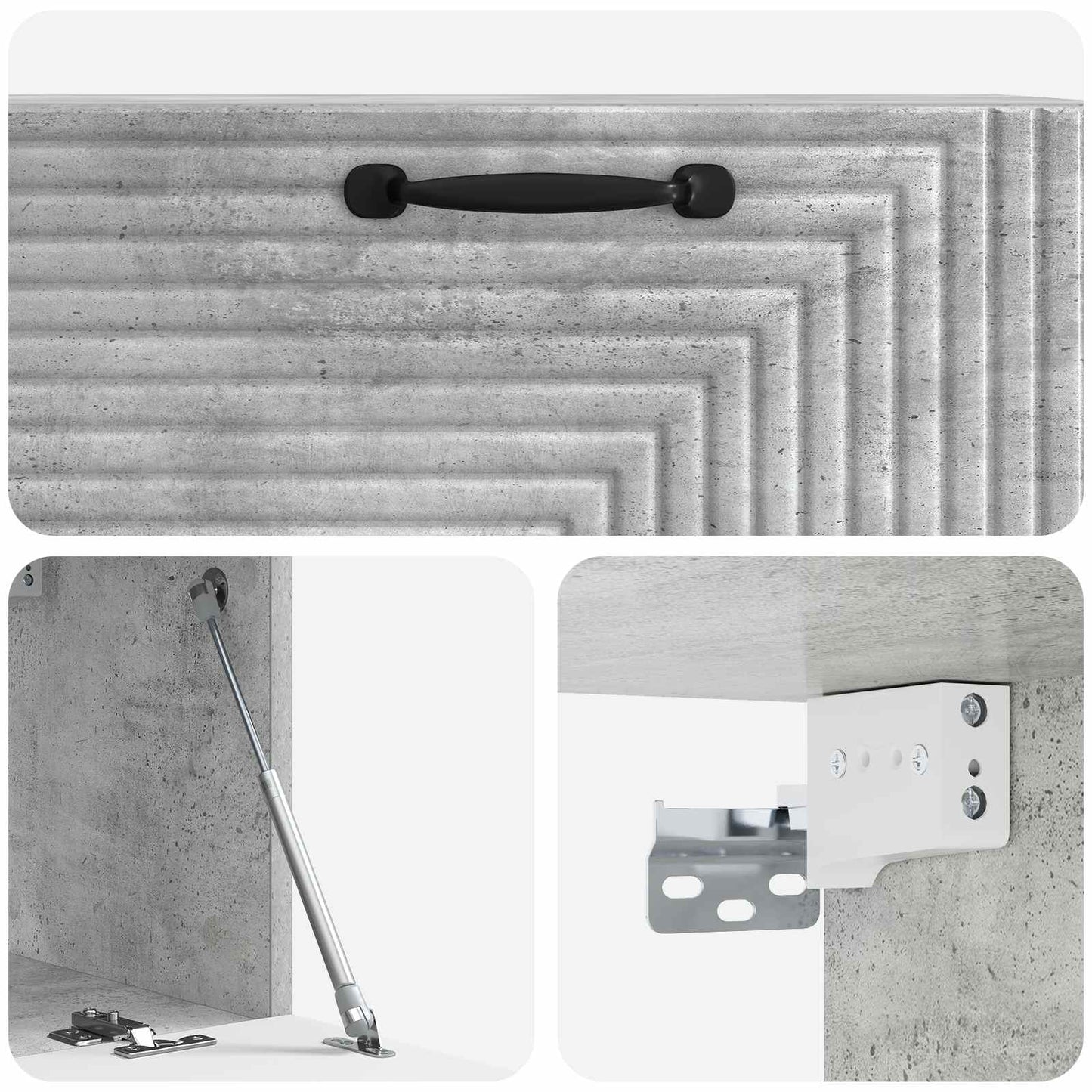 vidaXL Wall-Mounted TV Cabinet Concrete Grey 78.5 x 31 x 30 cm
