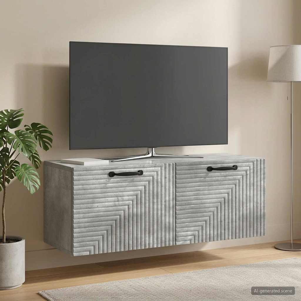 vidaXL Wall-Mounted TV Cabinet Concrete Grey 78.5 x 31 x 30 cm