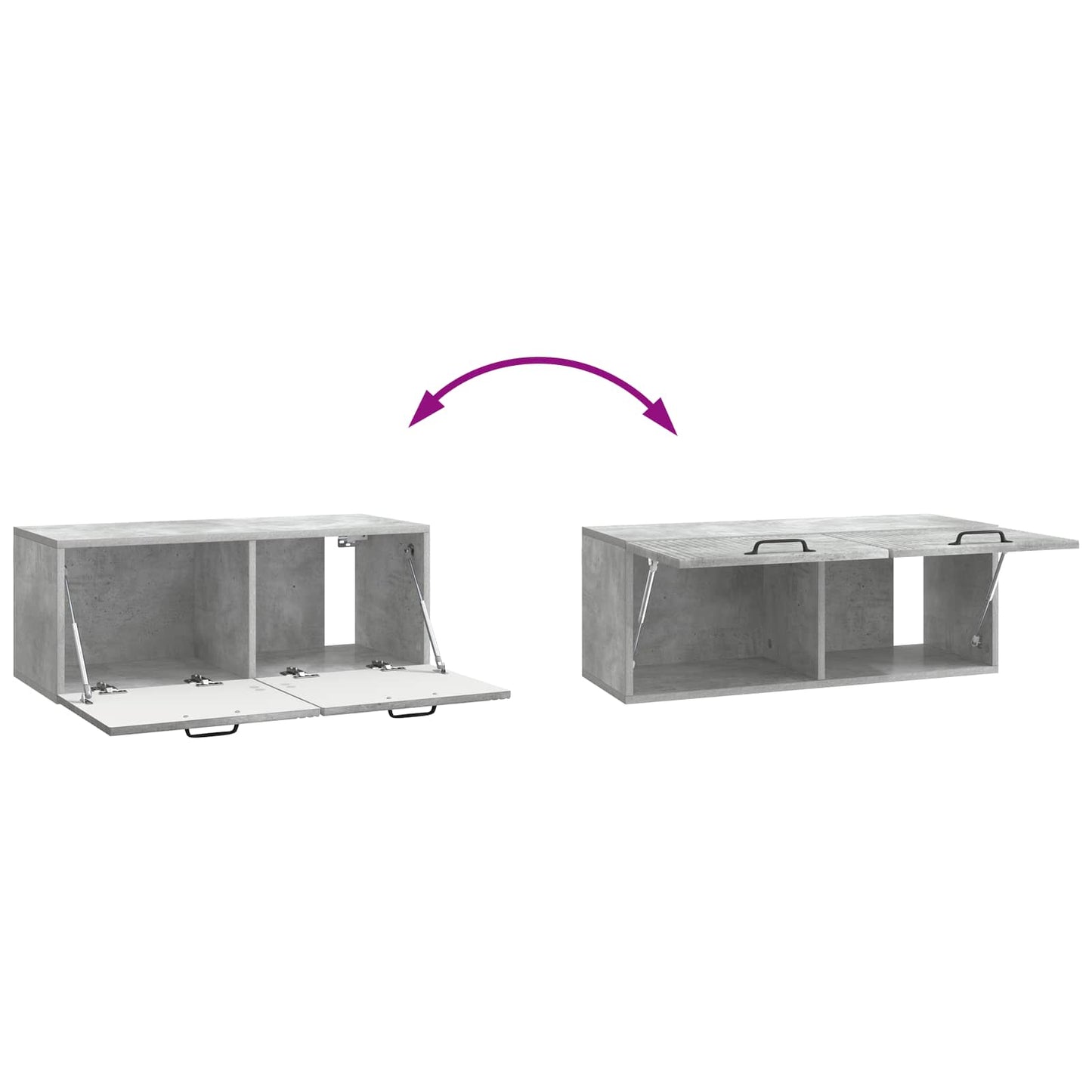 vidaXL Wall-Mounted TV Cabinet Concrete Grey 78.5 x 31 x 30 cm