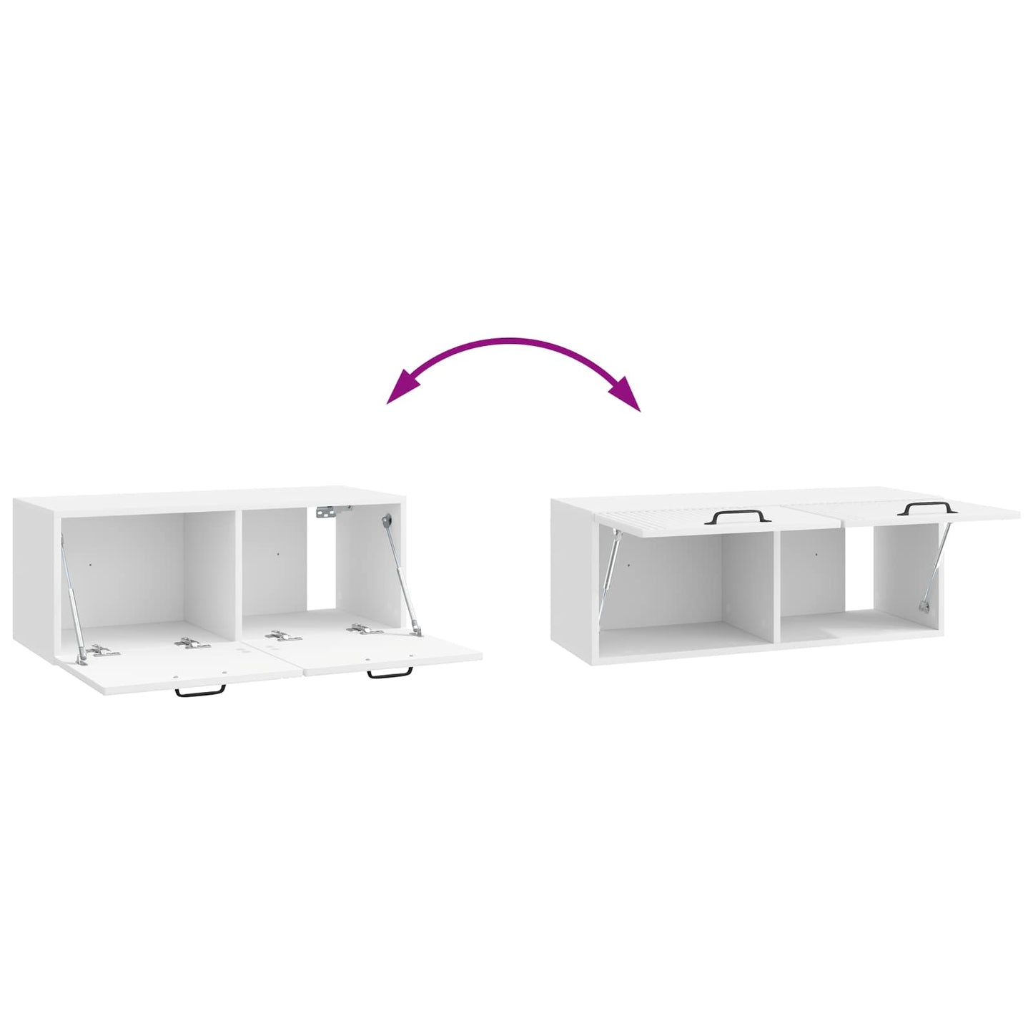 vidaXL Wall-Mounted TV Cabinet High Gloss White 78.5 x 31 x 30 cm