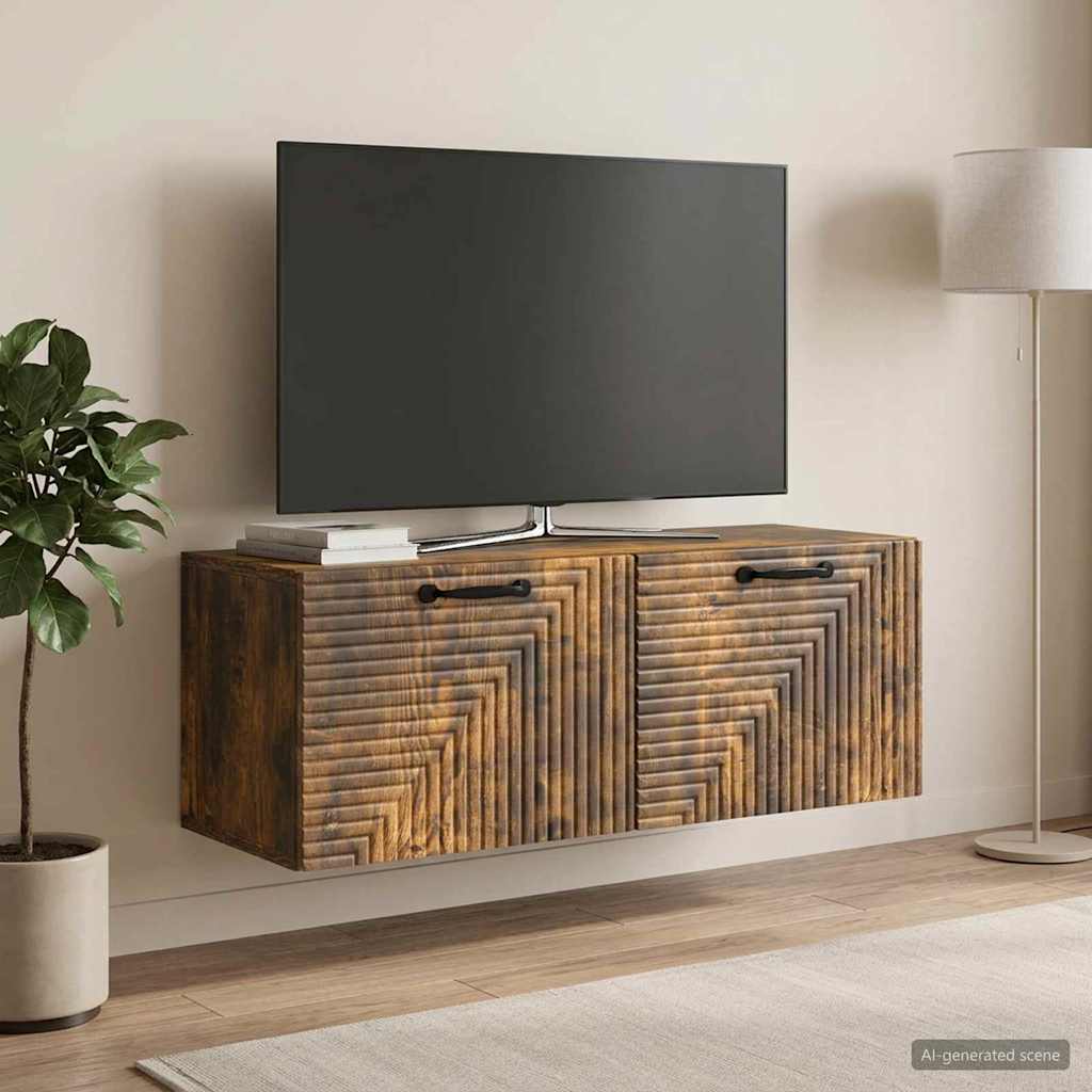 vidaXL Wall-Mounted TV Cabinet Smoked Oak 78.5 x 31 x 30 cm