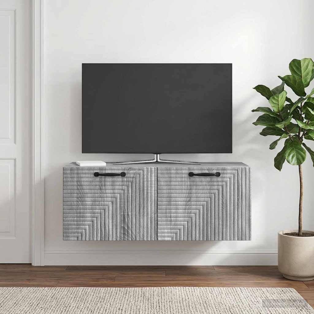 vidaXL Wall-Mounted TV Cabinet Grey Sonoma 78.5 x 31 x 30 cm
