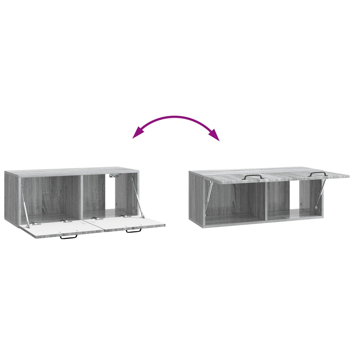vidaXL Wall-Mounted TV Cabinet Grey Sonoma 78.5 x 31 x 30 cm