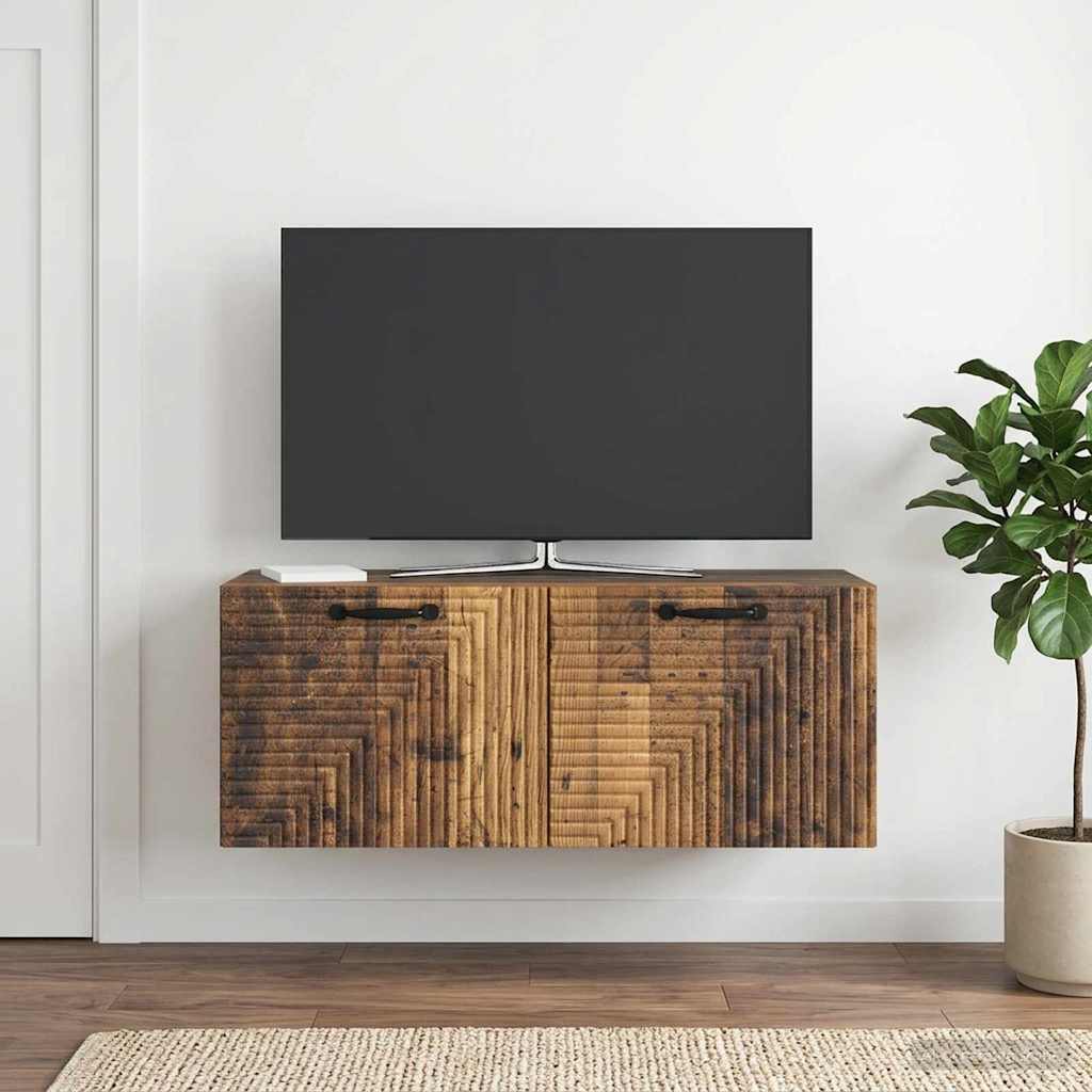 vidaXL Wall-Mounted TV Cabinet Wall-mounted Old Wood 78.5 x 31 x 30 cm