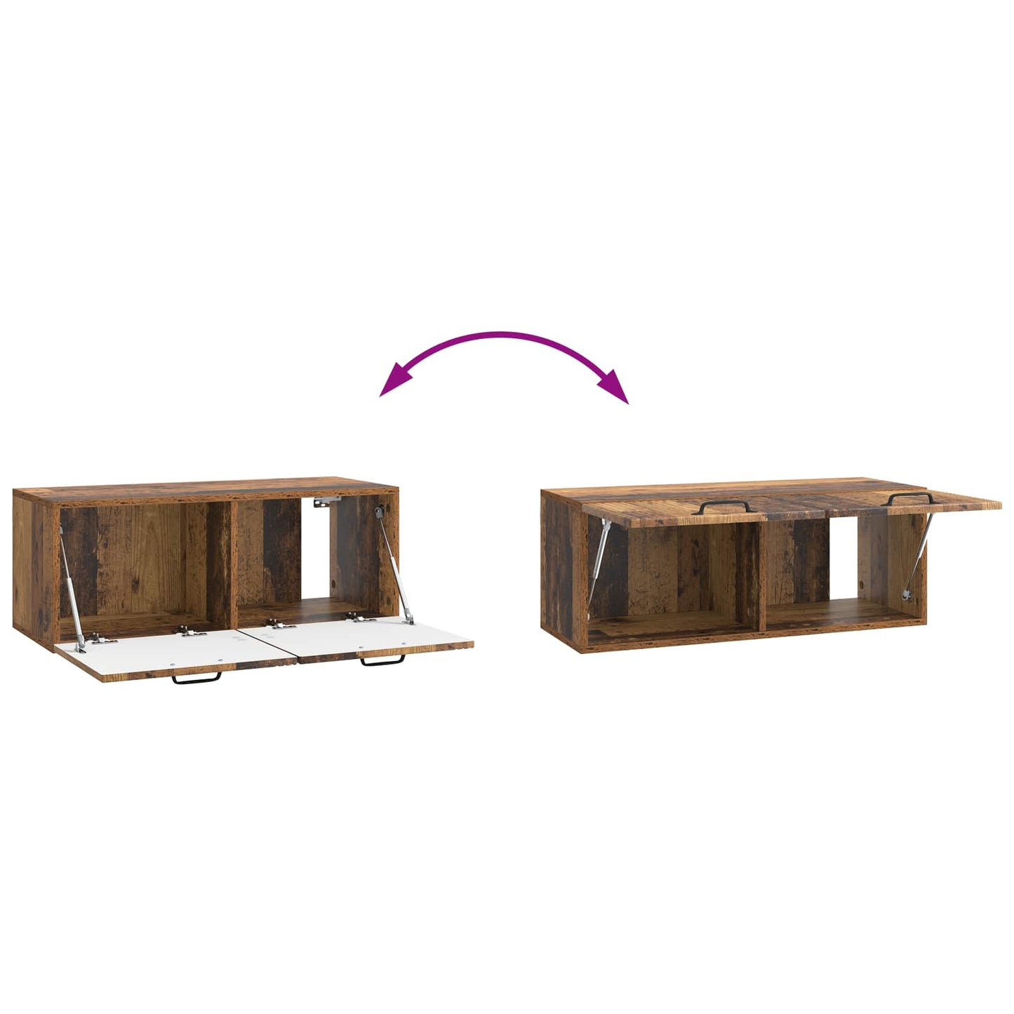 vidaXL Wall-Mounted TV Cabinet Wall-mounted Old Wood 78.5 x 31 x 30 cm