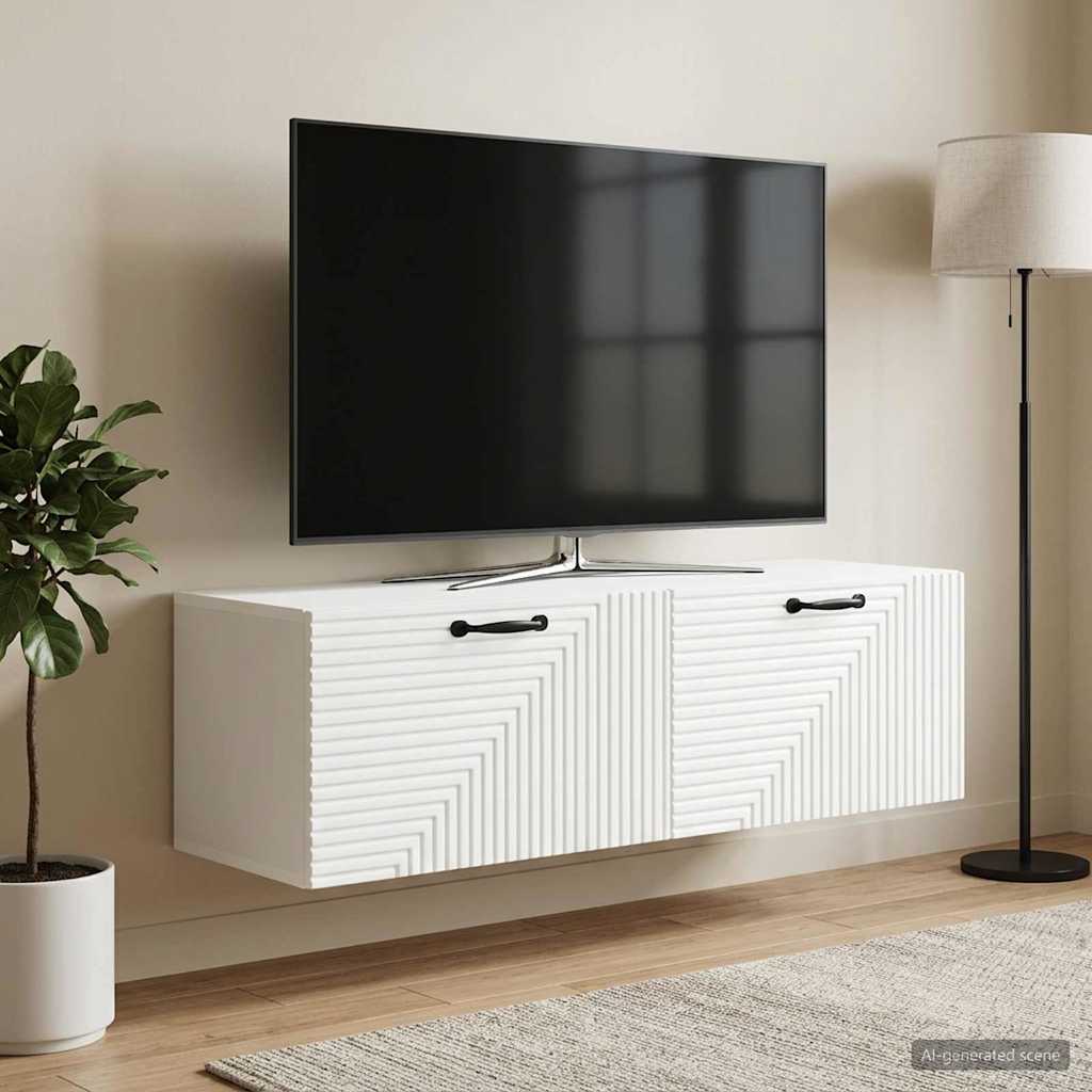 vidaXL Wall-Mounted TV Cabinet White 98 x 31 x 30 cm Engineered Wood