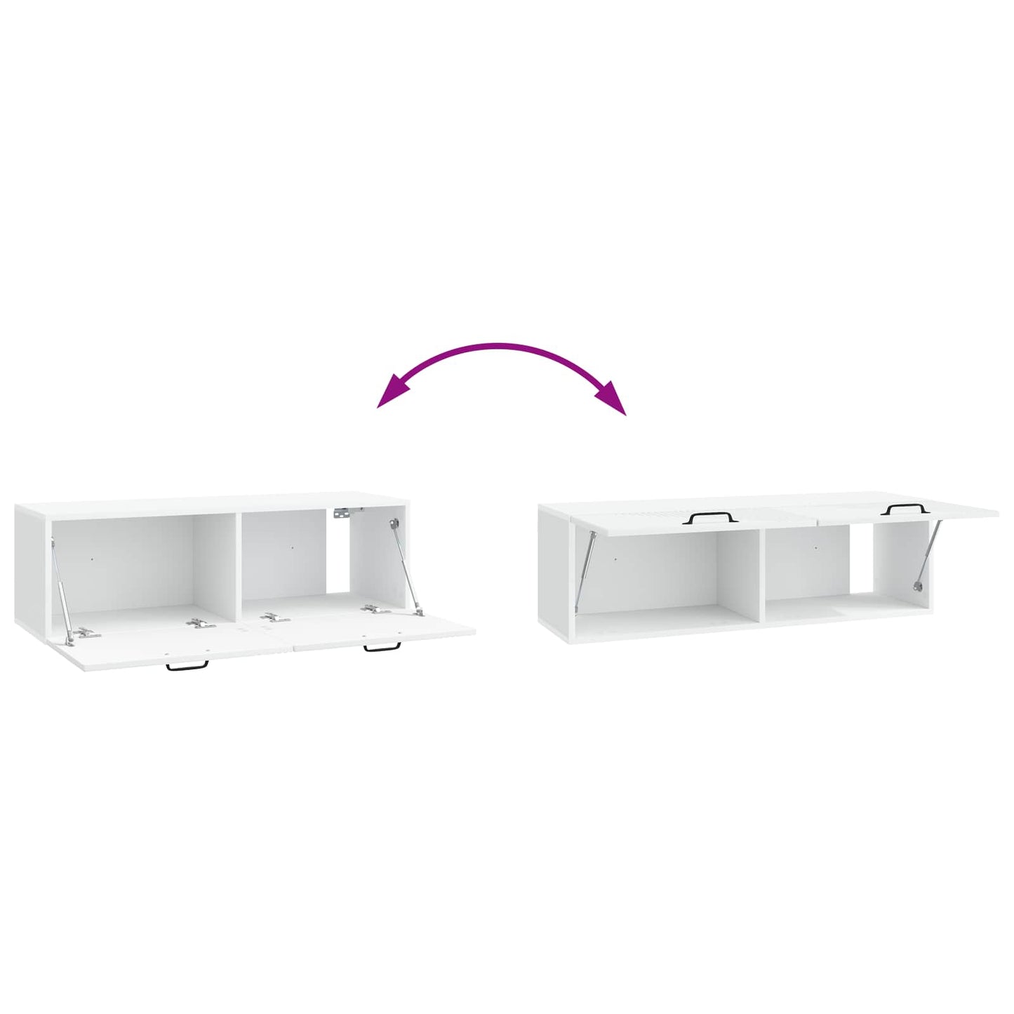vidaXL Wall-Mounted TV Cabinet White 98 x 31 x 30 cm Engineered Wood