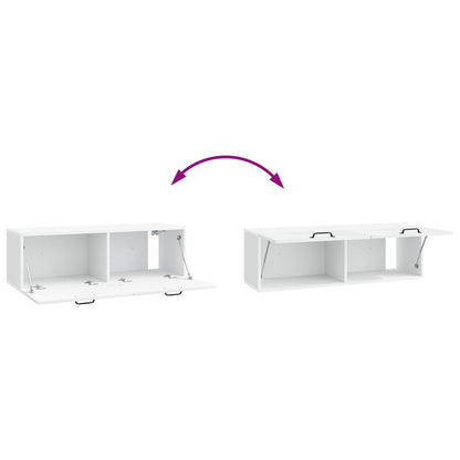 vidaXL Wall-Mounted TV Cabinet White 98 x 31 x 30 cm Engineered Wood