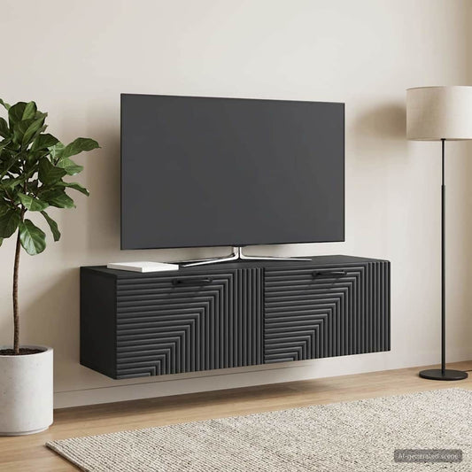 vidaXL Wall-Mounted TV Cabinet Black 98 x 31 x 30 cm Engineered Wood