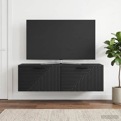 vidaXL Wall-Mounted TV Cabinet Black 98 x 31 x 30 cm Engineered Wood