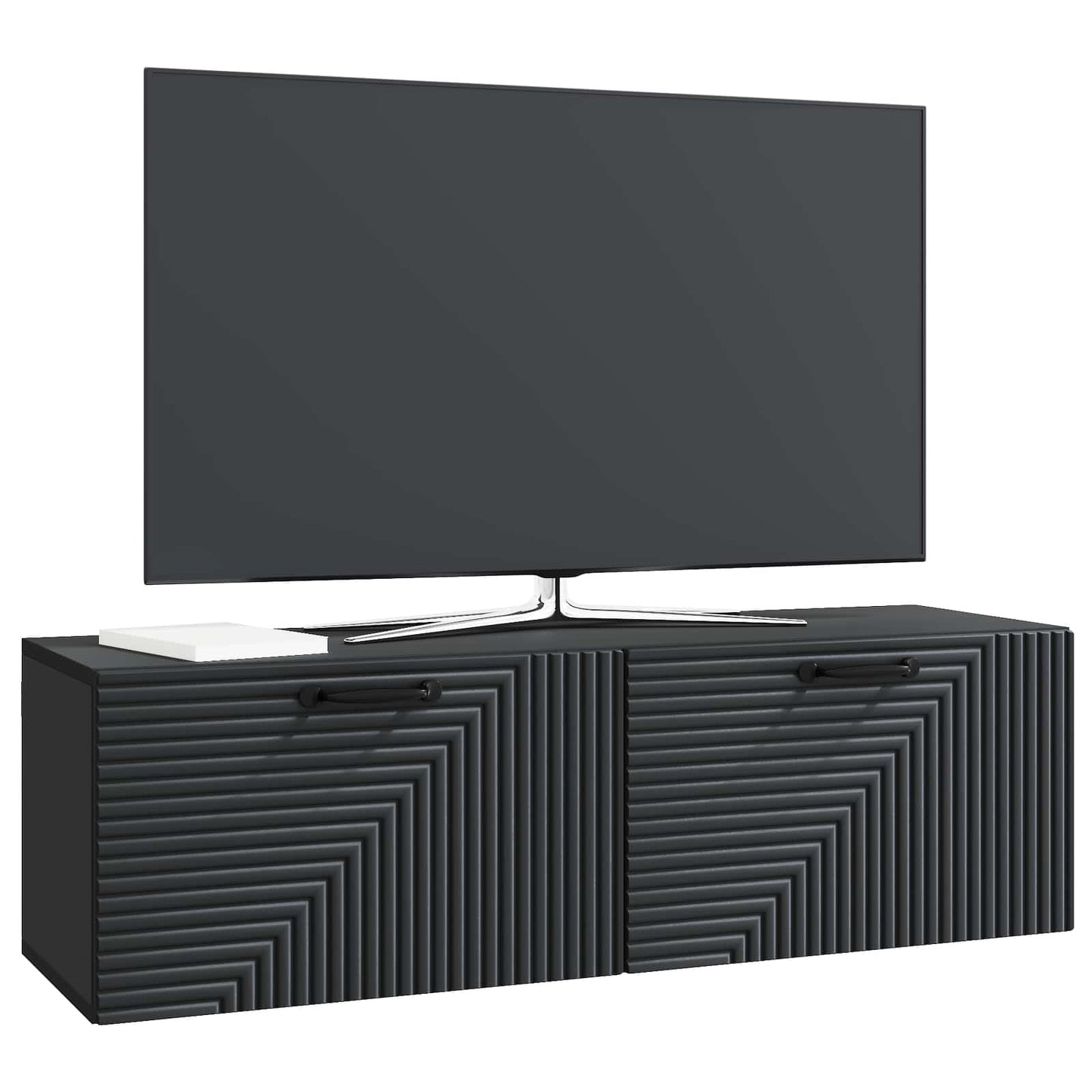 vidaXL Wall-Mounted TV Cabinet Black 98 x 31 x 30 cm Engineered Wood