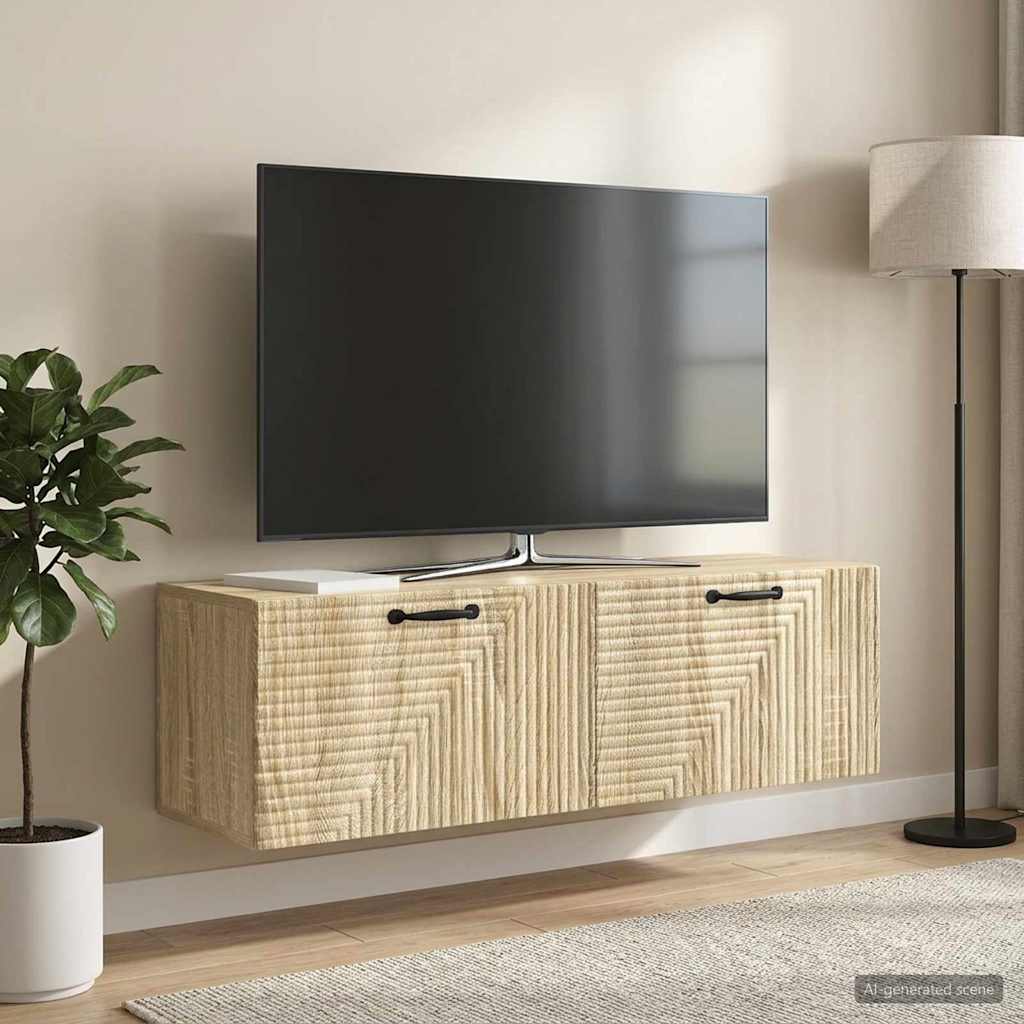 vidaXL Wall-Mounted TV Cabinet Wall-mounted Sonoma Oak 98 x 31 x 30 cm