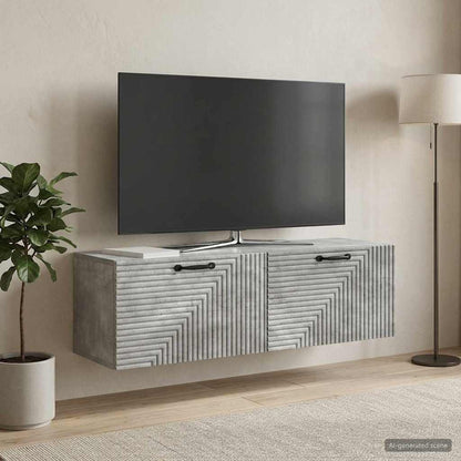 vidaXL Wall-Mounted TV Cabinet Concrete Grey 98 x 31 x 30 cm