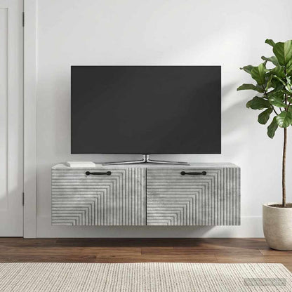 vidaXL Wall-Mounted TV Cabinet Concrete Grey 98 x 31 x 30 cm