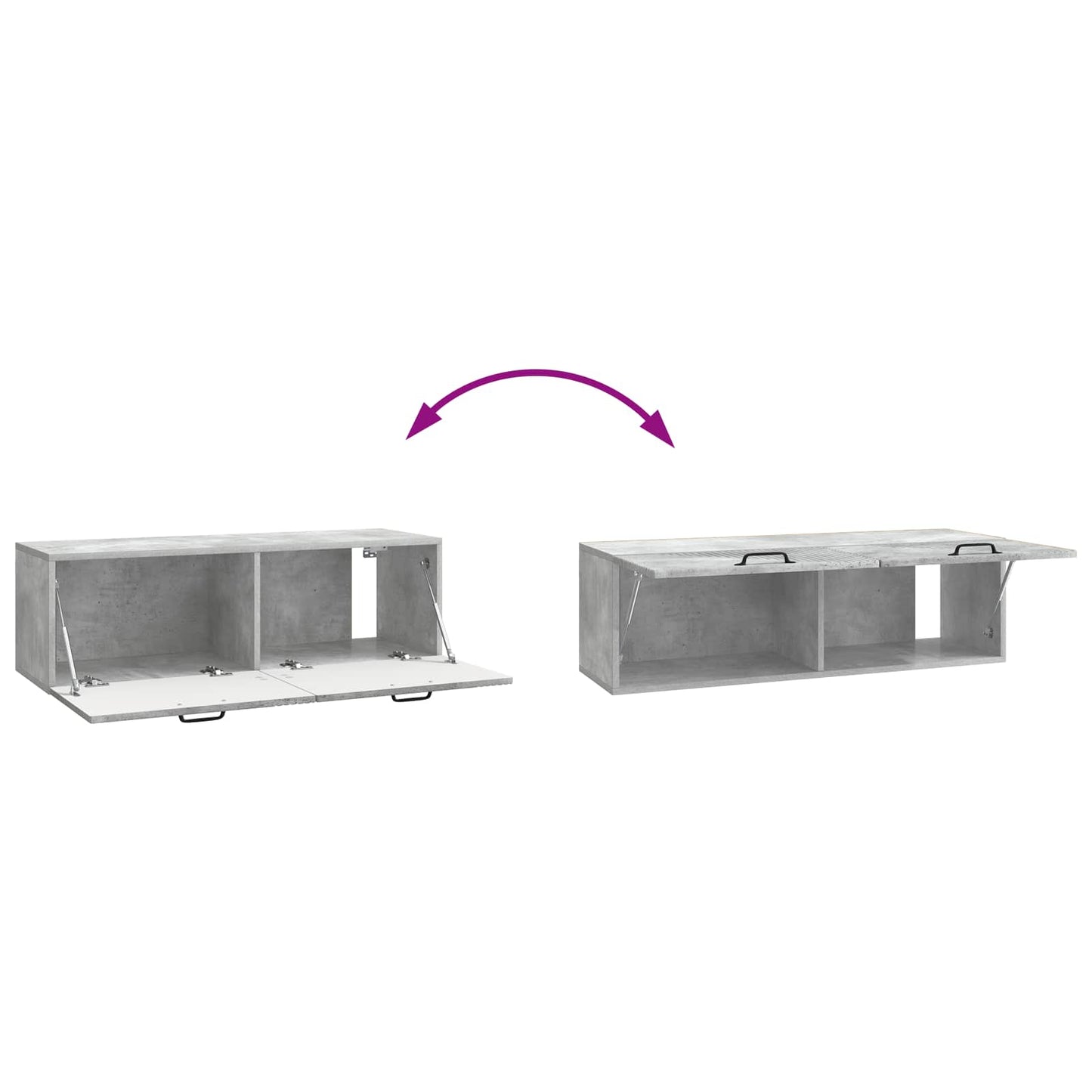 vidaXL Wall-Mounted TV Cabinet Concrete Grey 98 x 31 x 30 cm