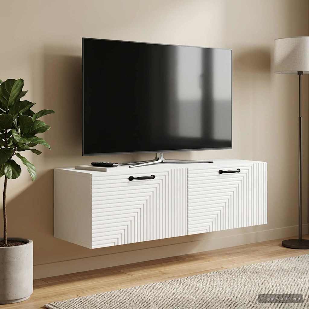 vidaXL Wall-Mounted TV Cabinet High Gloss White 98 x 31 x 30 cm