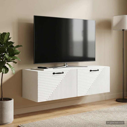 vidaXL Wall-Mounted TV Cabinet High Gloss White 98 x 31 x 30 cm
