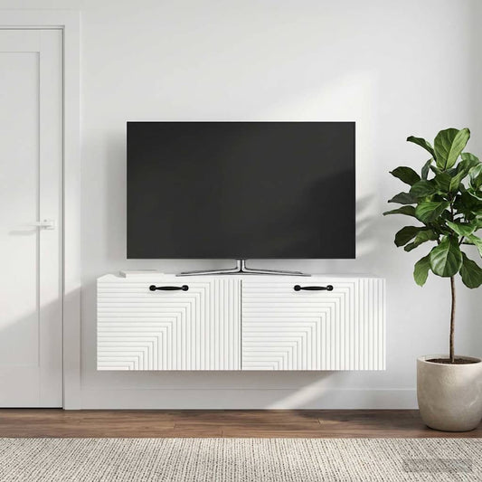 vidaXL Wall-Mounted TV Cabinet High Gloss White 98 x 31 x 30 cm