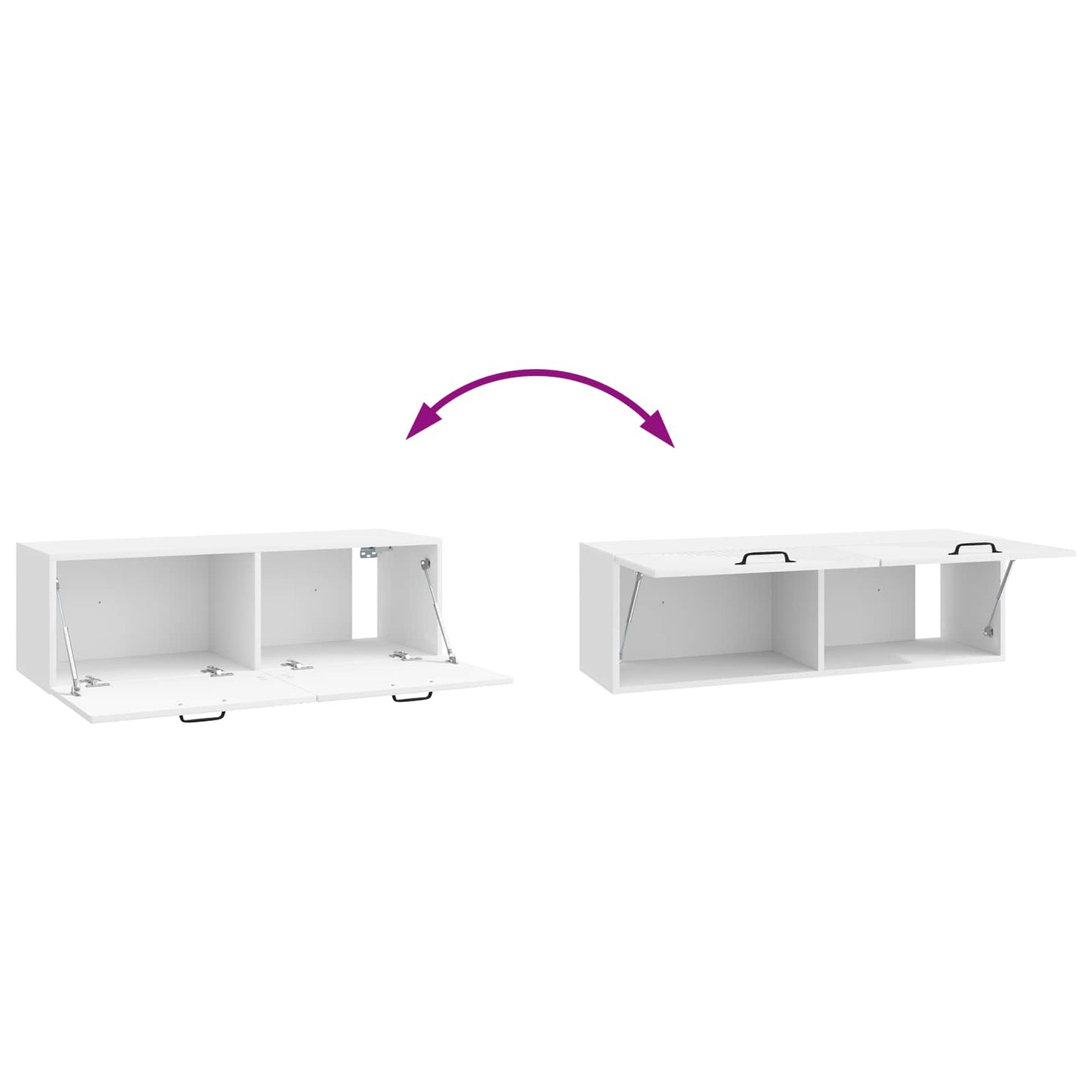 vidaXL Wall-Mounted TV Cabinet High Gloss White 98 x 31 x 30 cm