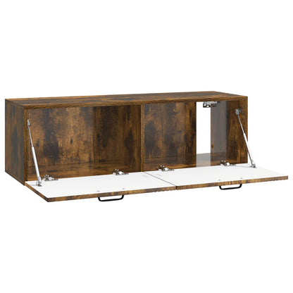 vidaXL Wall-Mounted TV Cabinet Wall-mounted Smoked Oak 98 x 31 x 30 cm