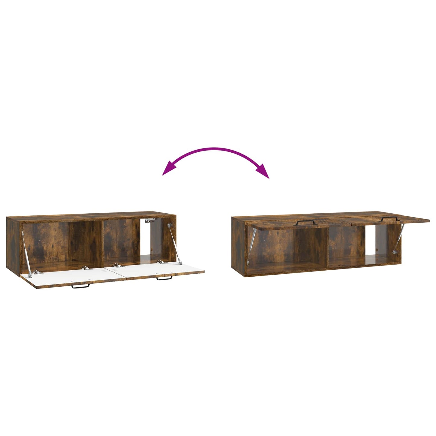 vidaXL Wall-Mounted TV Cabinet Wall-mounted Smoked Oak 98 x 31 x 30 cm