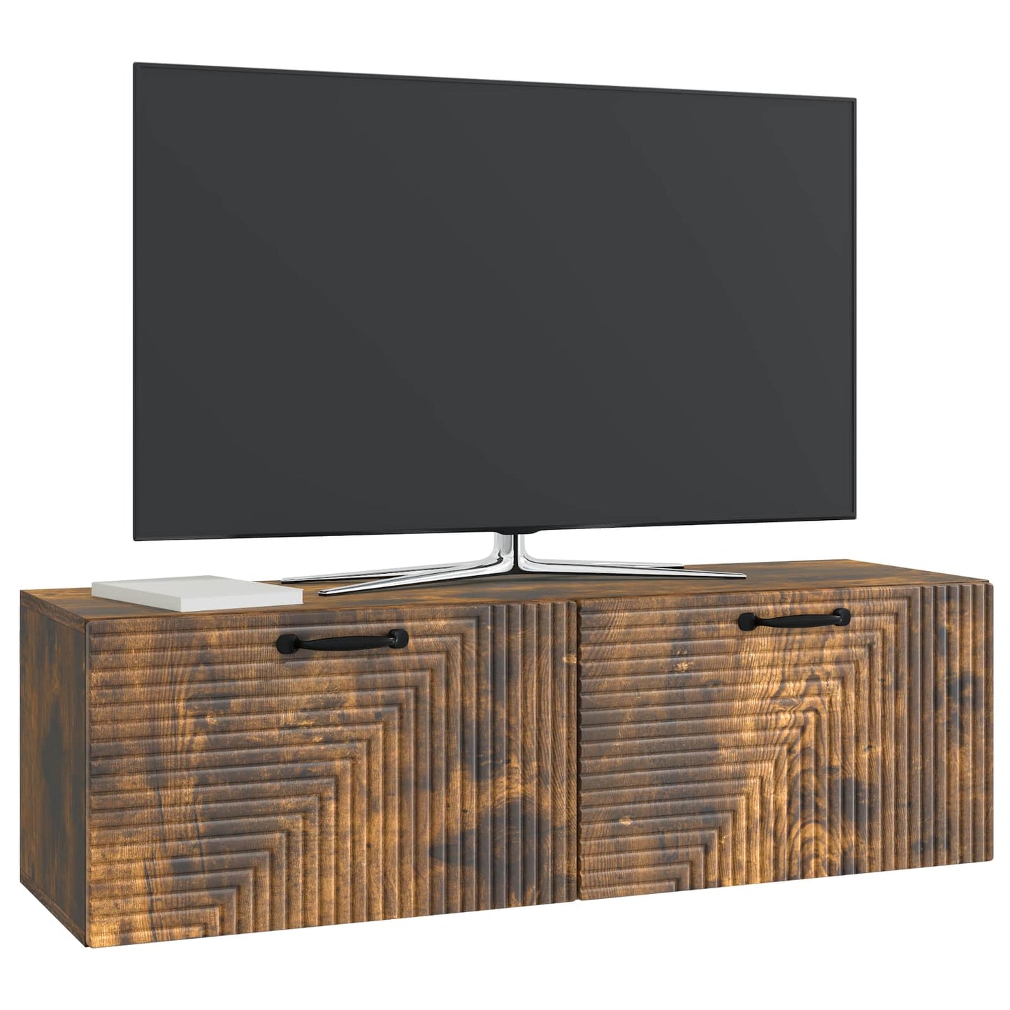 vidaXL Wall-Mounted TV Cabinet Wall-mounted Smoked Oak 98 x 31 x 30 cm