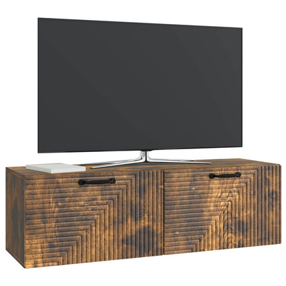vidaXL Wall-Mounted TV Cabinet Wall-mounted Smoked Oak 98 x 31 x 30 cm