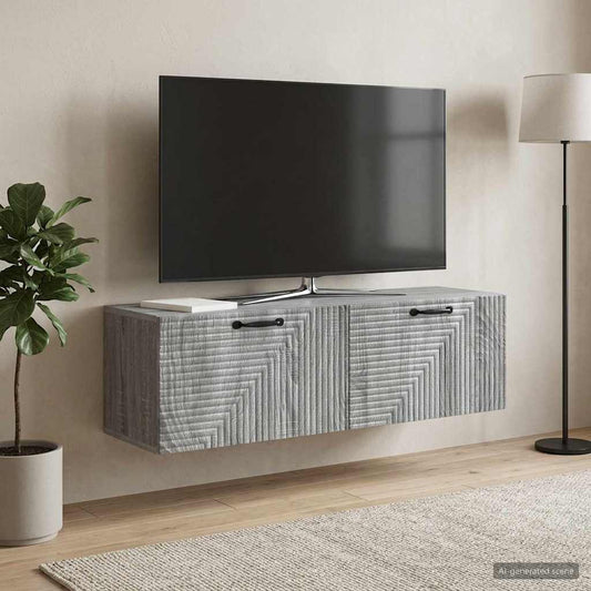 vidaXL Wall-Mounted TV Cabinet Grey Sonoma 98 x 31 x 30 cm