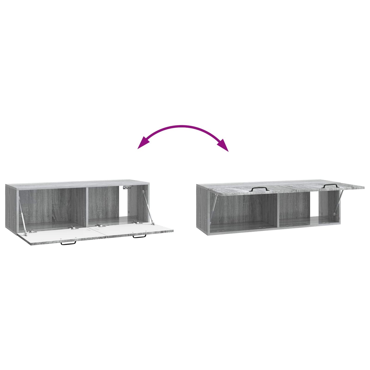 vidaXL Wall-Mounted TV Cabinet Grey Sonoma 98 x 31 x 30 cm