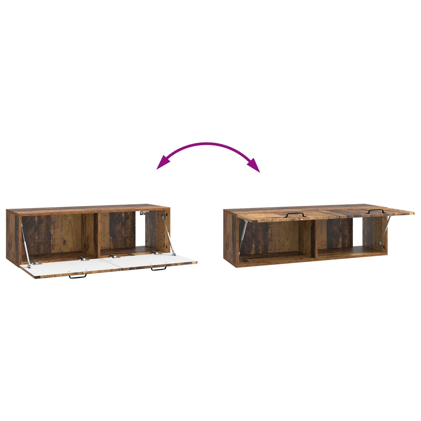 vidaXL Wall-Mounted TV Cabinet Wall-mounted Old Wood 98 x 31 x 30 cm