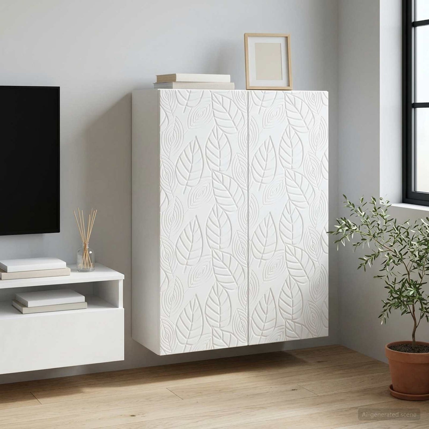 vidaXL Wall-Mounted Cabinet White 66 x 34.5 x 90 cm Engineered Wood