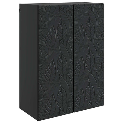 vidaXL Wall-Mounted Cabinet Black 66 x 34.5 x 90 cm Engineered Wood
