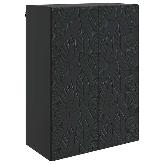 vidaXL Wall-Mounted Cabinet Black 66 x 34.5 x 90 cm Engineered Wood