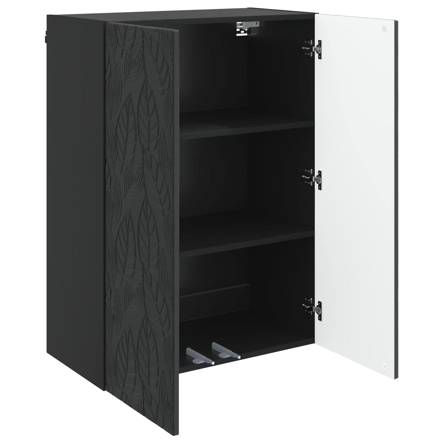 vidaXL Wall-Mounted Cabinet Black 66 x 34.5 x 90 cm Engineered Wood