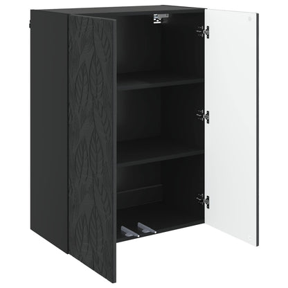 vidaXL Wall-Mounted Cabinet Black 66 x 34.5 x 90 cm Engineered Wood