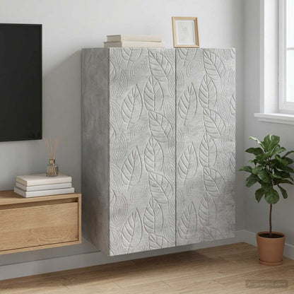 vidaXL Wall-Mounted Cabinet Concrete Grey 66 x 34.5 x 90 cm