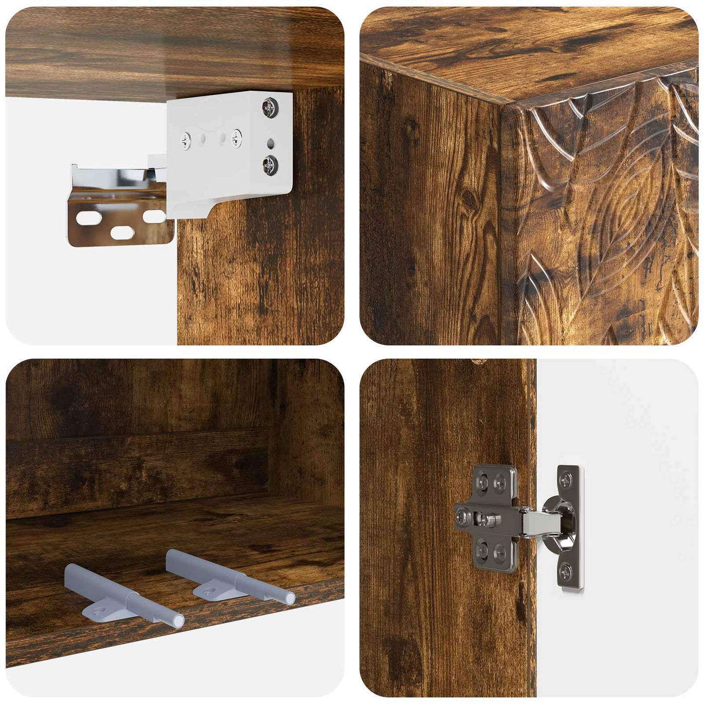vidaXL Wall-Mounted Cabinet 66 x 34.5 x 90 cm Engineered Wood